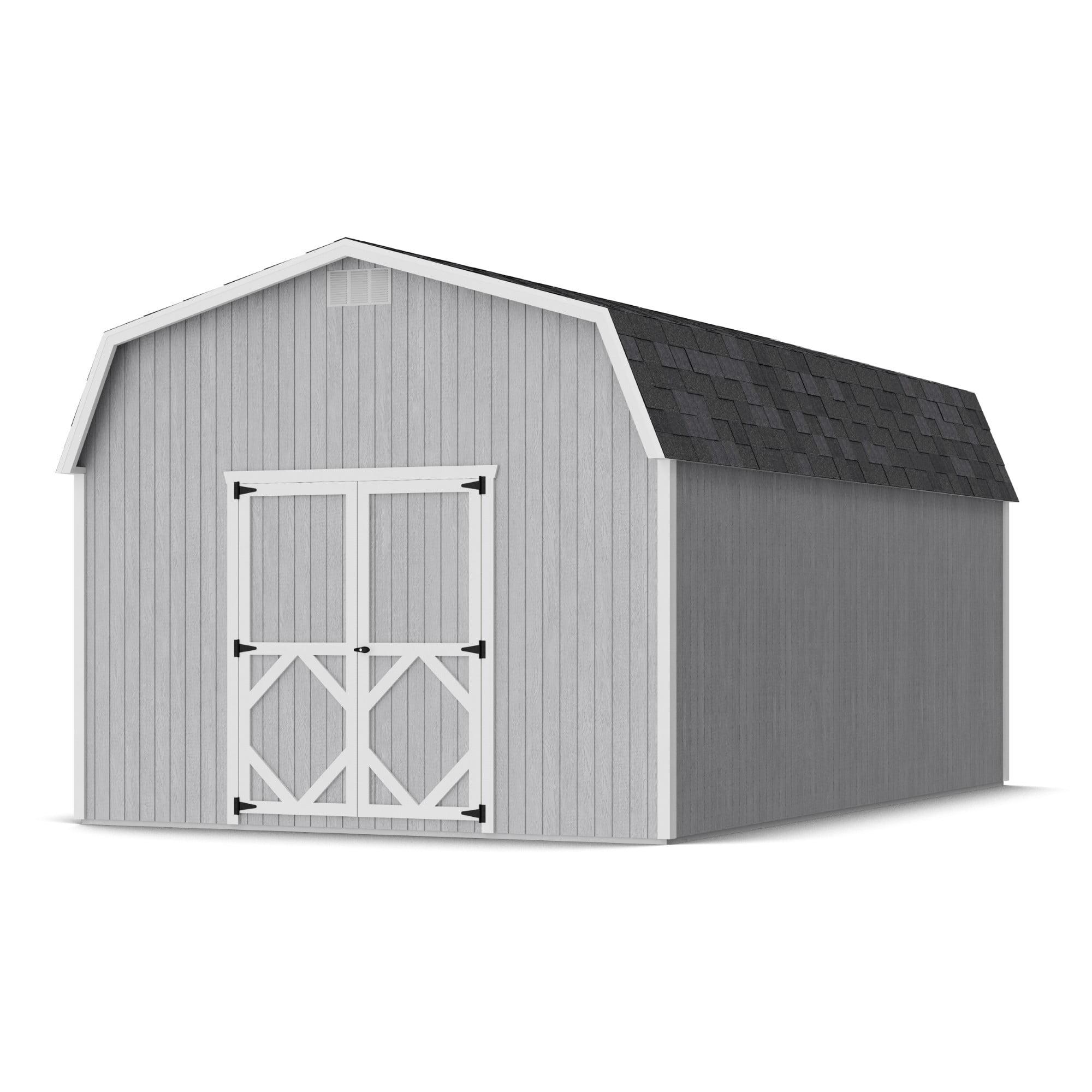 Little Cottage Co. 12x20 Classic Gambrel Barn with 6 ft. Sidewalls and Floor, Outdoor Wood Storage Shed Do-It-Yourself Precut Kit