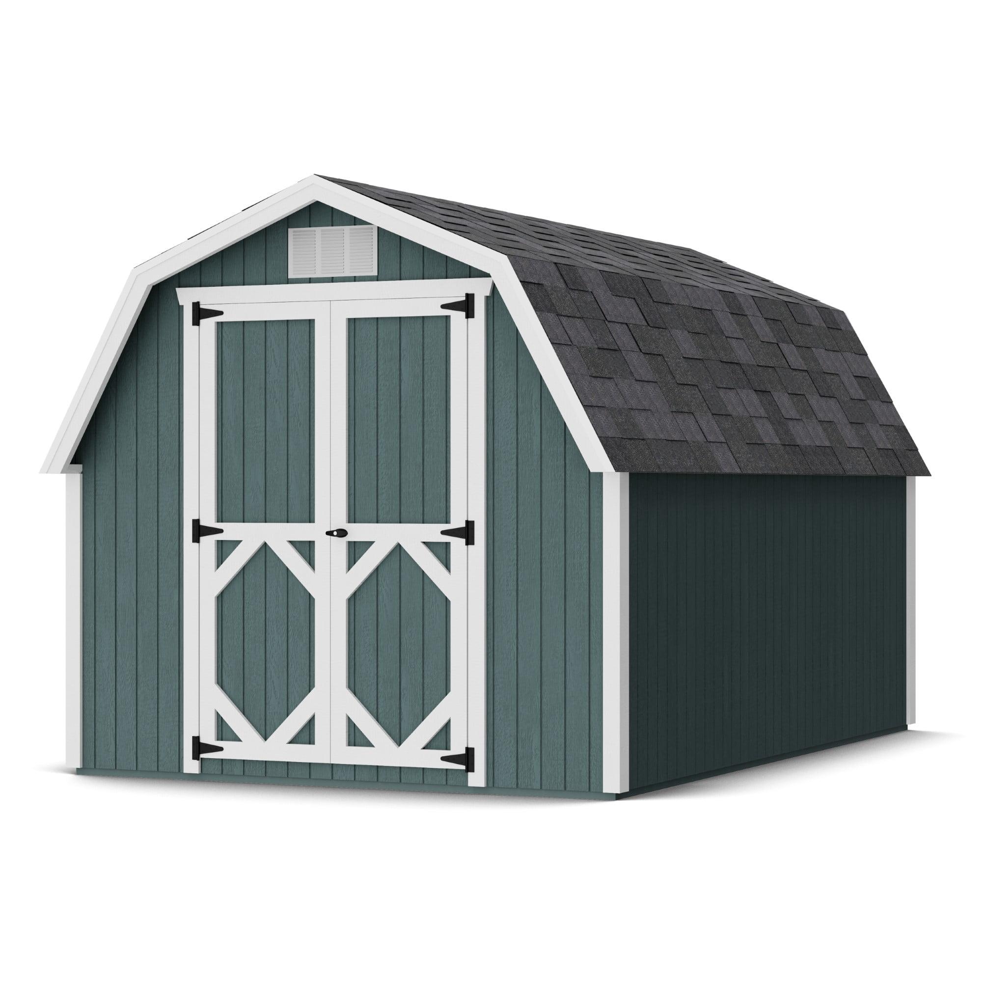 Little Cottage Co. 8x12 Classic Gambrel Barn with 4 ft. Sidewalls and Floor, Outdoor Wood Storage Shed Do-It-Yourself Precut Kit