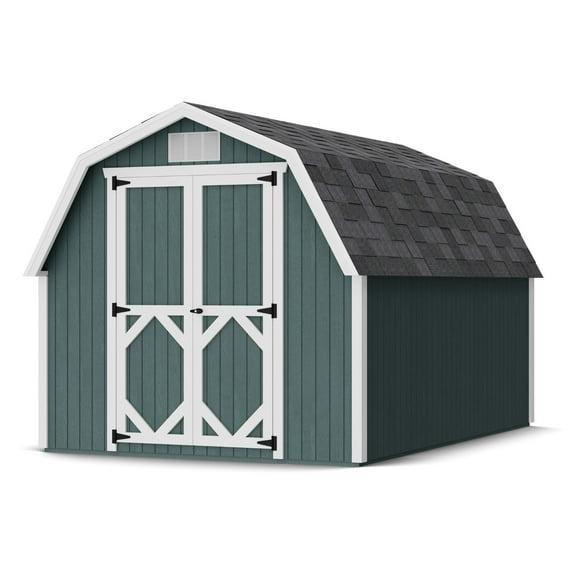 Little Cottage Co. 8x12 Classic Gambrel Barn with 4 ft. Sidewalls and Floor, Outdoor Wood Storage Shed Do-It-Yourself Precut Kit