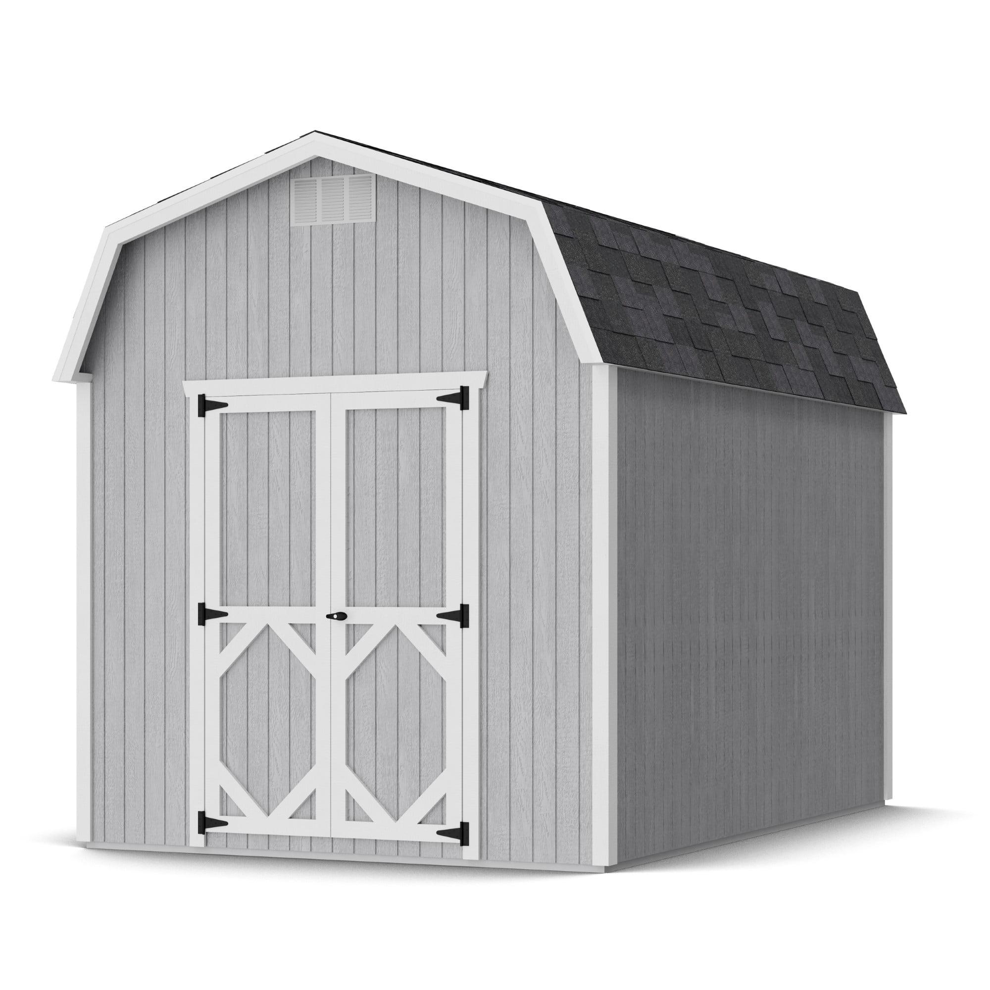 Little Cottage Co. 8x12 Classic Gambrel Barn with 6 ft. Sidewalls and Floor, Outdoor Wood Storage Shed Do-It-Yourself Precut Kit