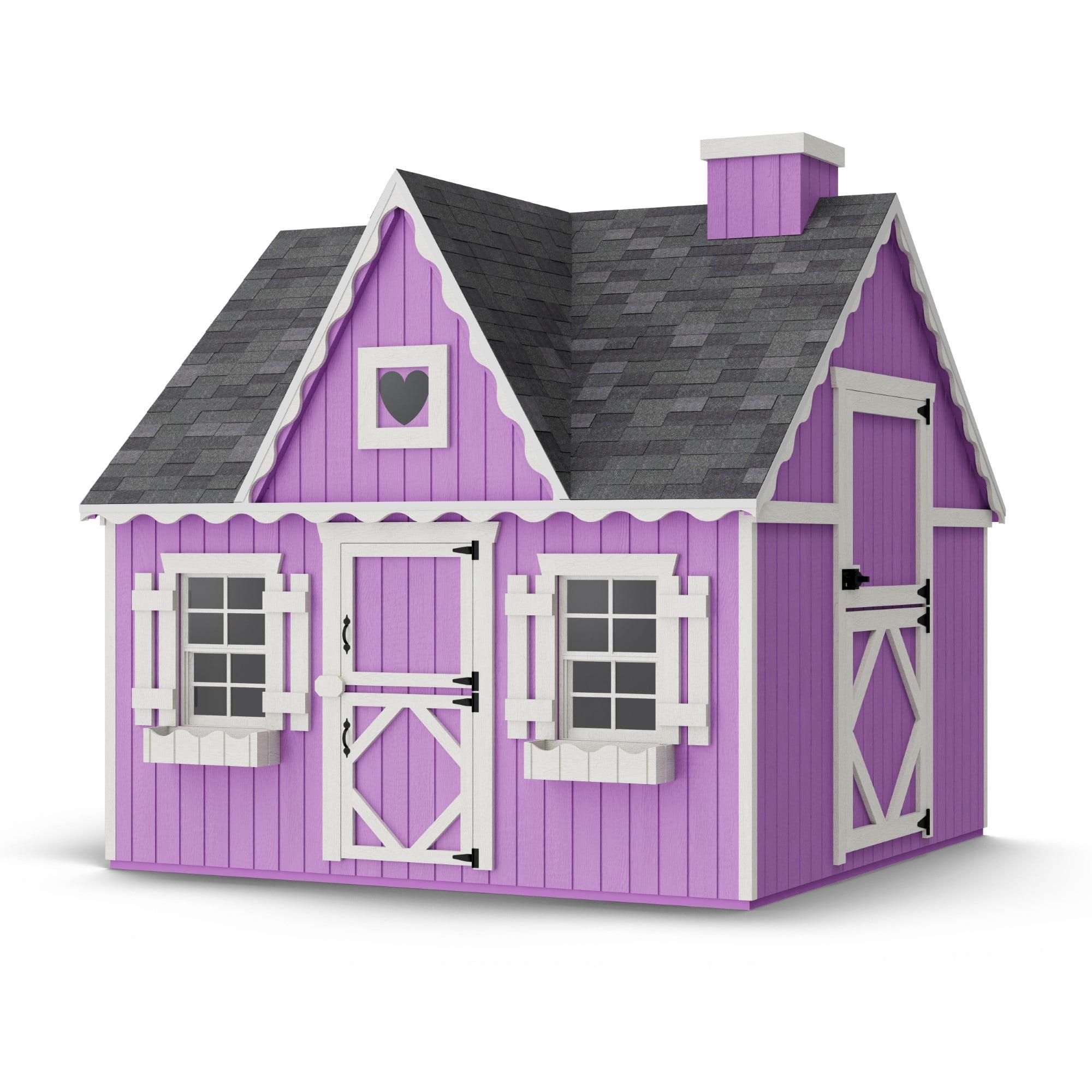 Little Cottage Co. 8x8 Victorian Playhouse with Floor, Outdoor Wood Do-It-Yourself Kit