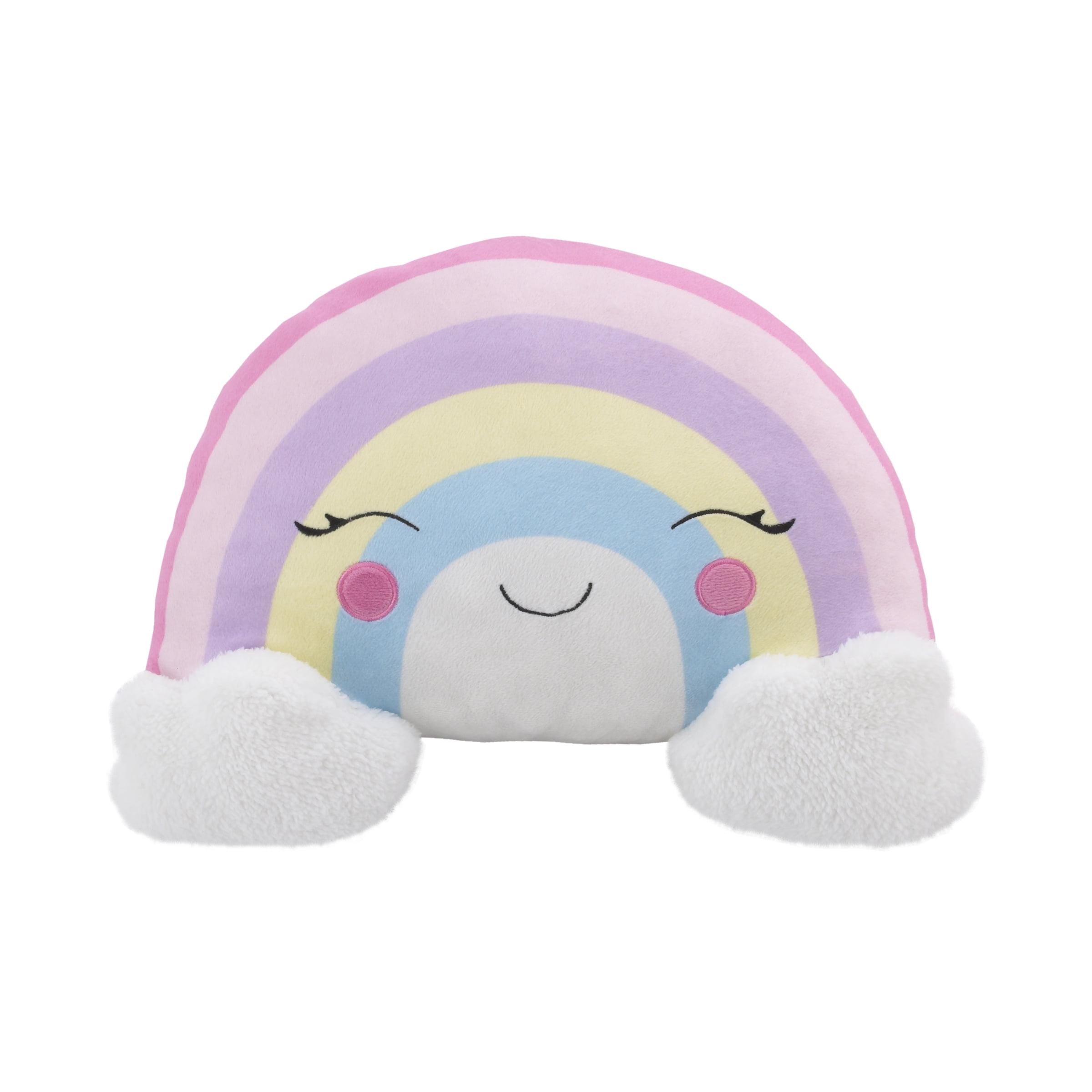 NoJo Little Love by NoJo Rainbow Shaped Plush Sherpa Decorative Pillow with Clouds