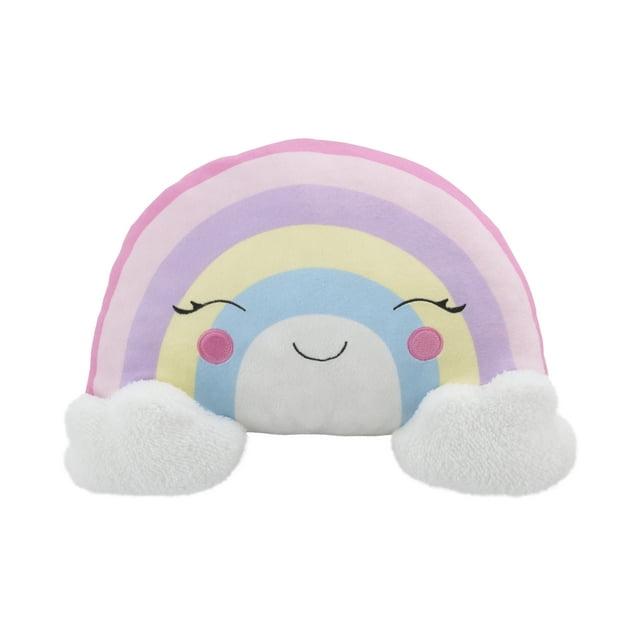 NoJo Little Love by NoJo Rainbow Shaped Plush Sherpa Decorative Pillow with Clouds