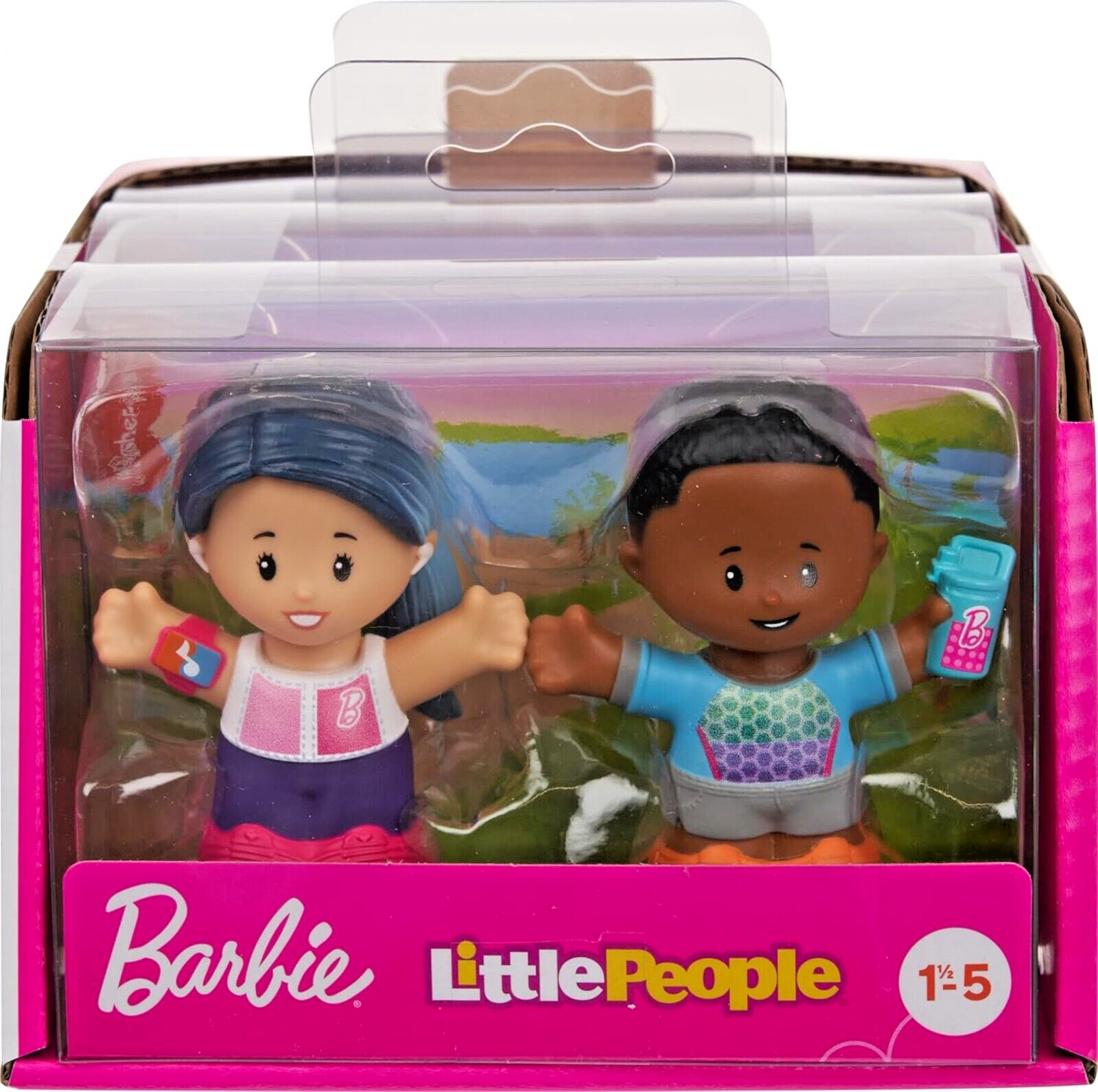 Little People Barbie Toy Set, 2 Wellness-Themed Character Figures, Toddler Toy