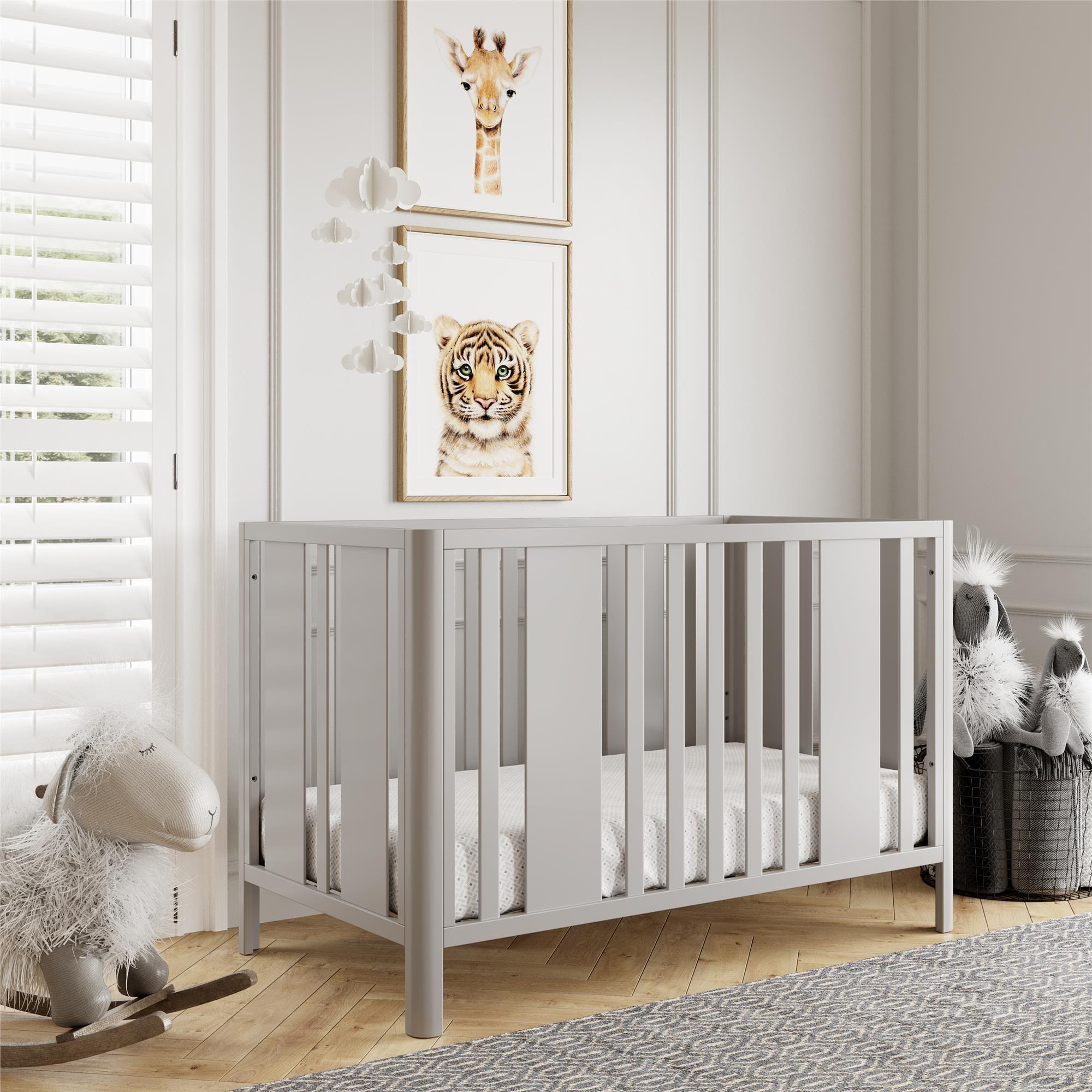 Crawford Sharkey Gray 3-in-1 Convertible Wood Crib