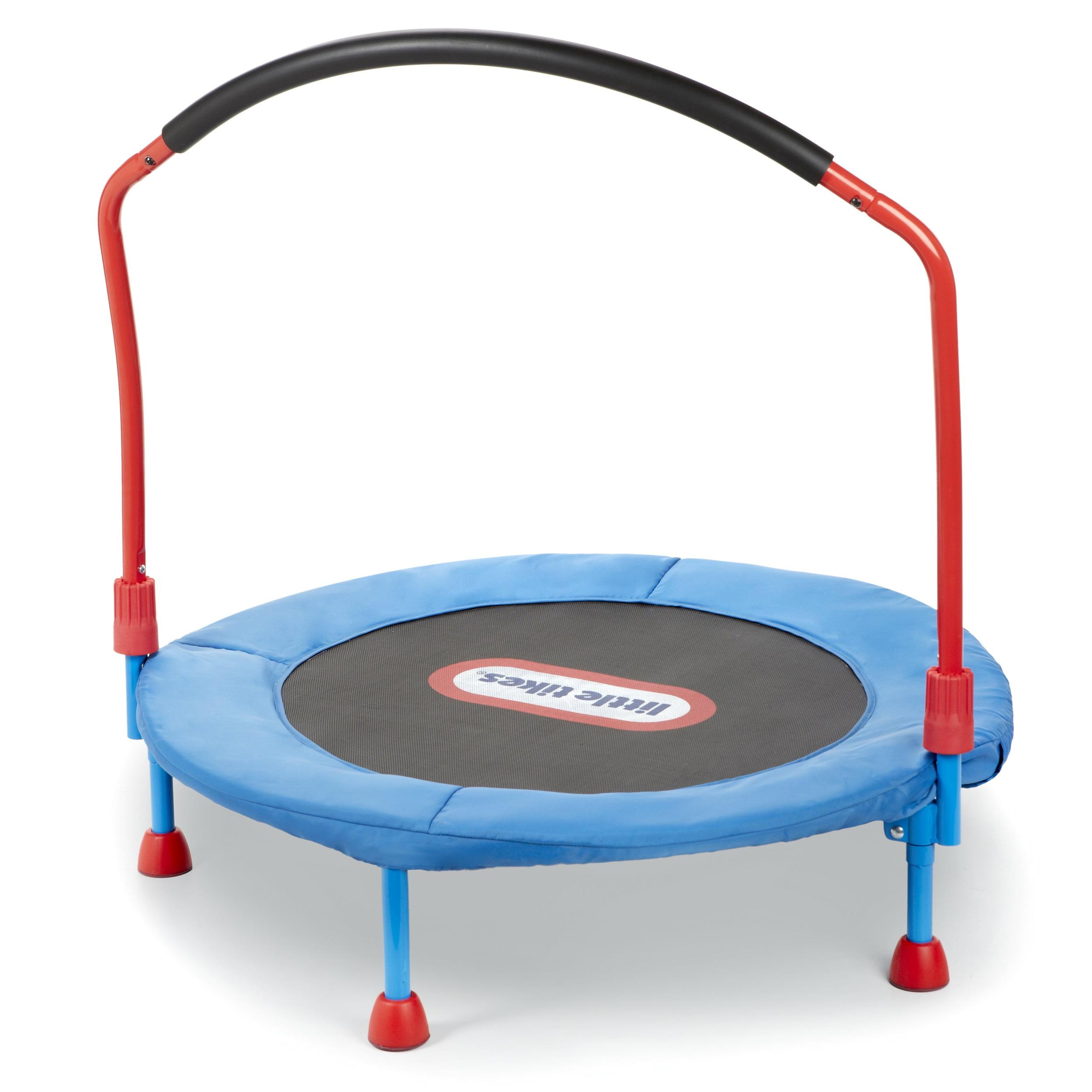 Little Tikes 25'' Round Easy Store 3' Folding Trampoline - Blue/Black/Red