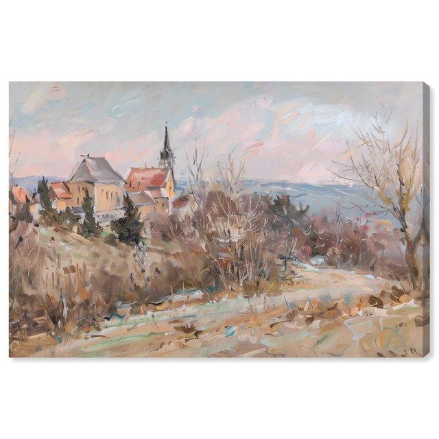 Art Remedy Little Town Canvas Classic Landscape Art by Art Remedy