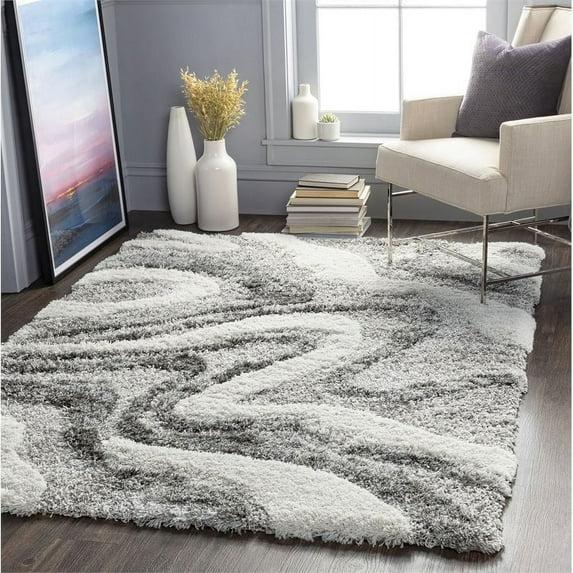 Wade Logan® Dittman Machine Woven Abstract Gray Area Rug