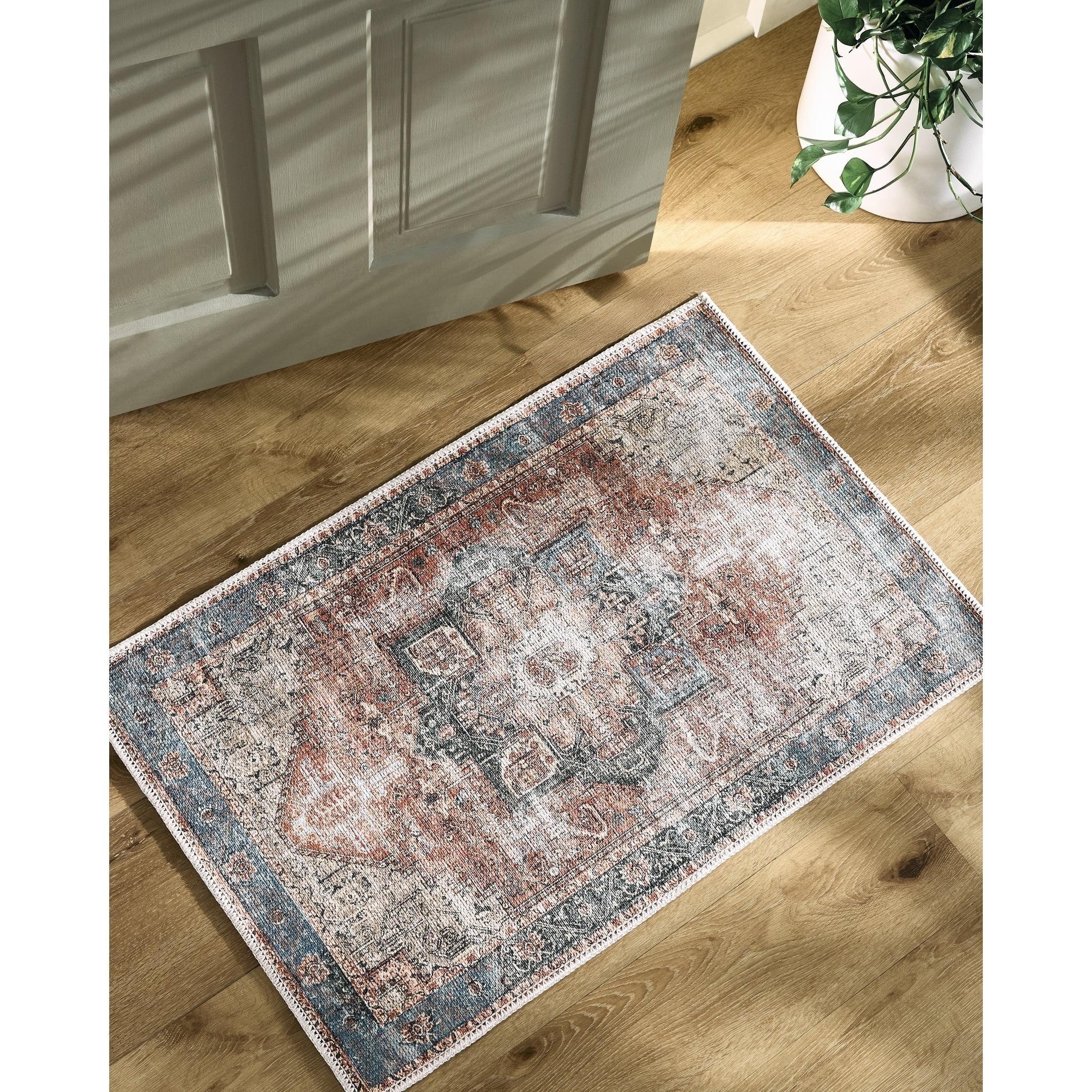 Livabliss 2'x2'11" Ushak Global Rugs Pink: Traditional Medallion, Fade & Stain-Resistant, Low Pile