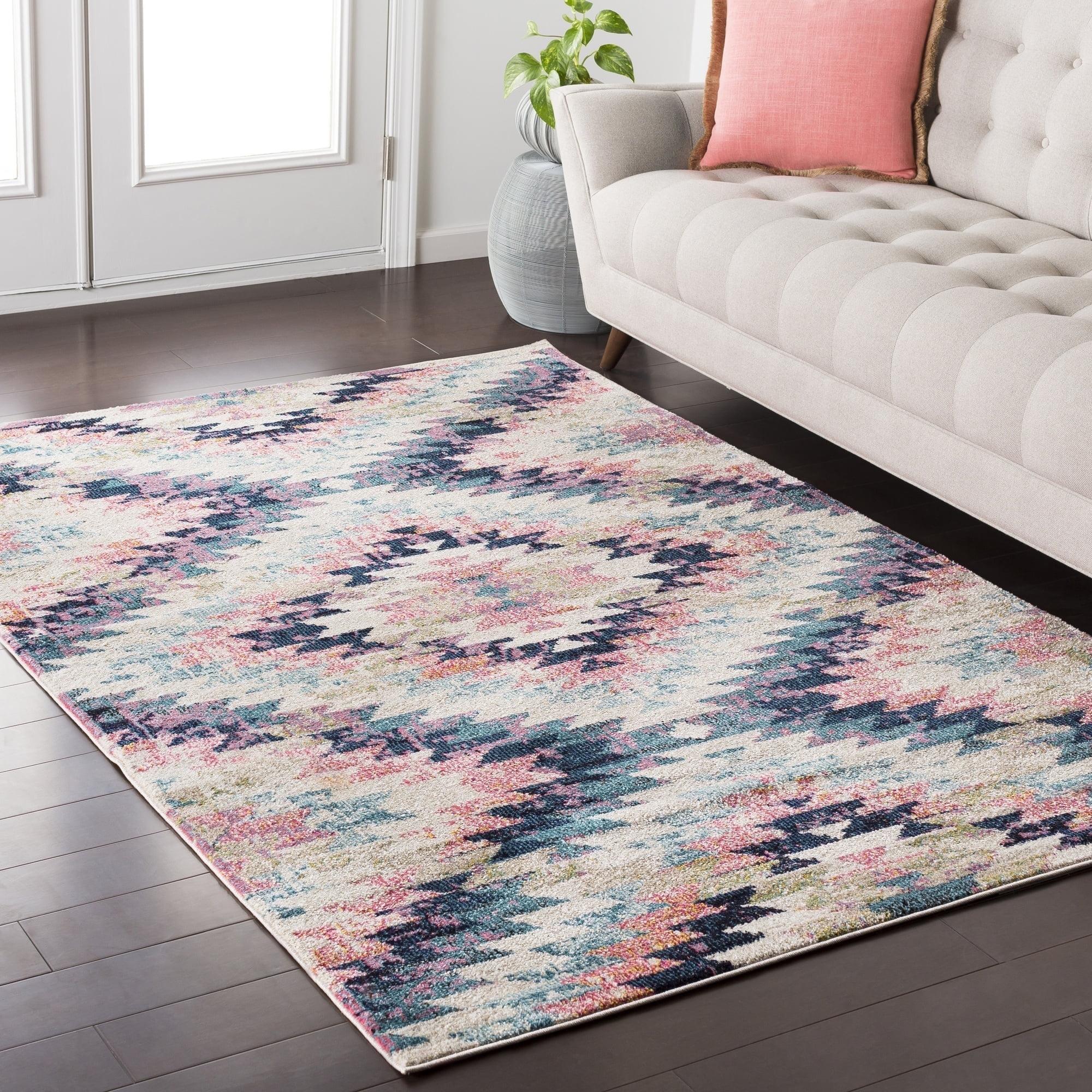 Livabliss Anika Rustic Area Rug,2' x 2'11",Coral