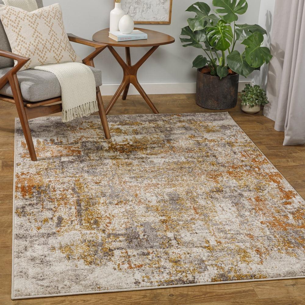 Livabliss Ankara Modern Area Rug,5'3" x 7',Burnt Orange