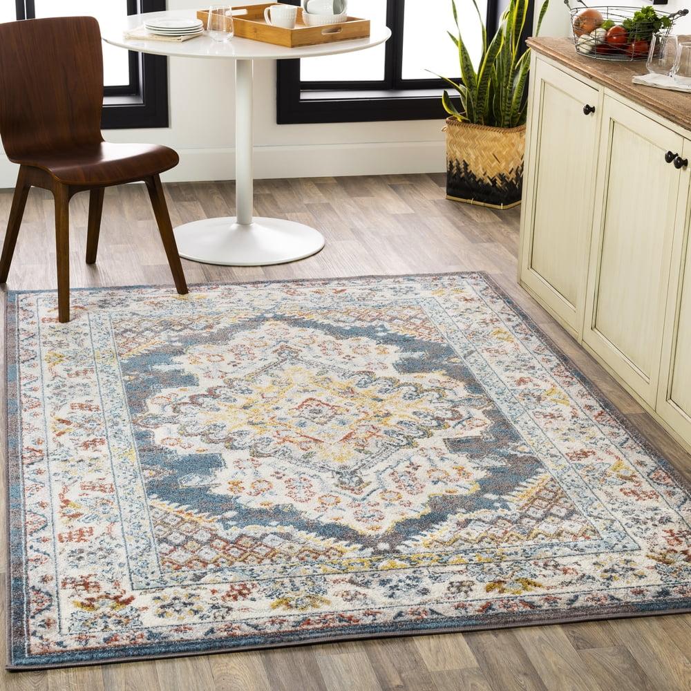 Livabliss Ankara Oriental Medallion Area Rug,5'3" x 7',Teal