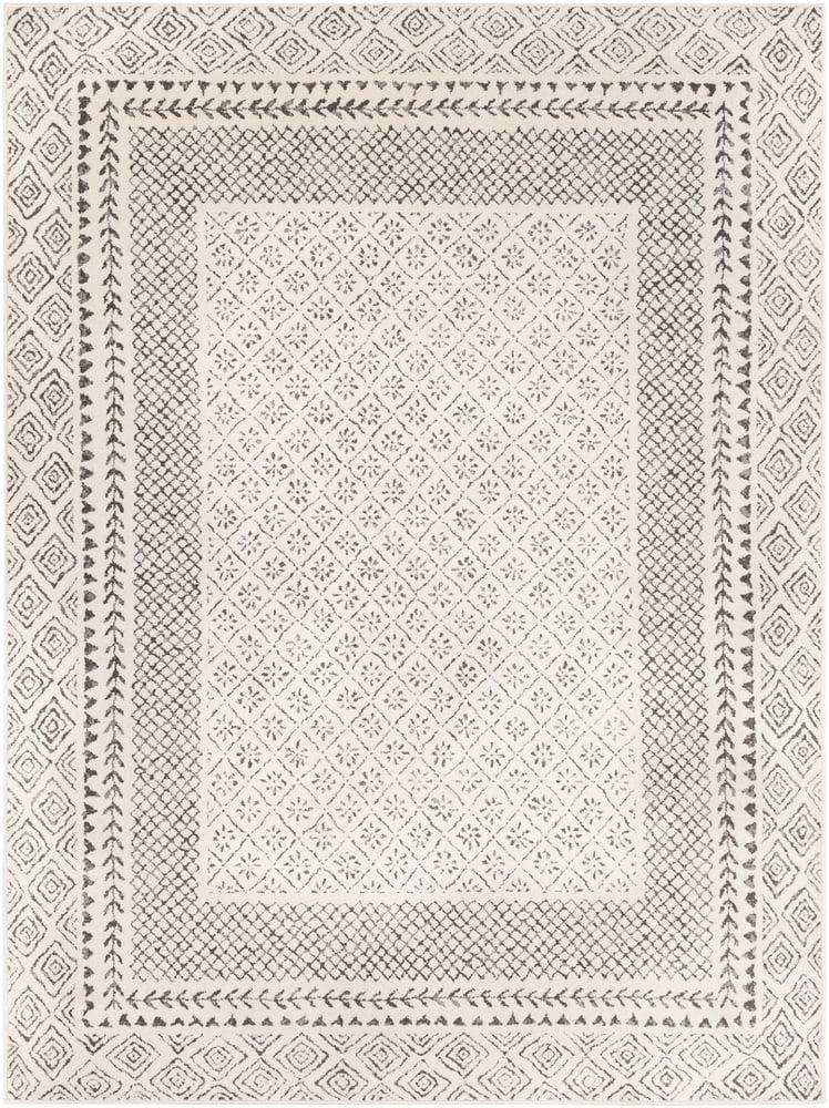 Grayson Farmhouse Rectangular Area Rug, Gray, 7'10" x 10'2"