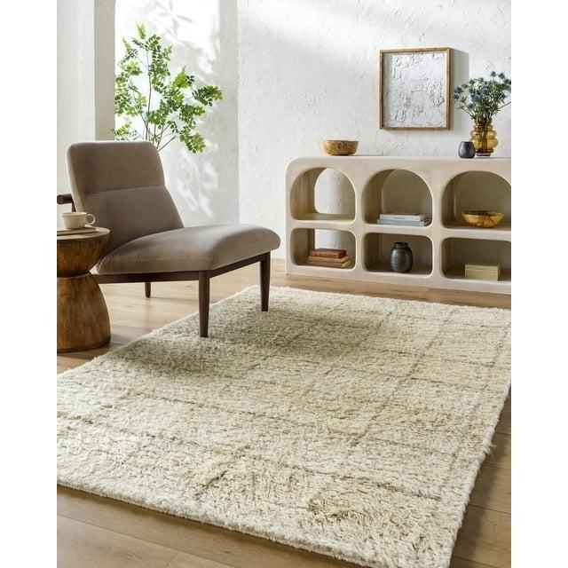 Minka Moroccan Style Hand-Tufted Wool Rug - Beige / 5' x 7'6"