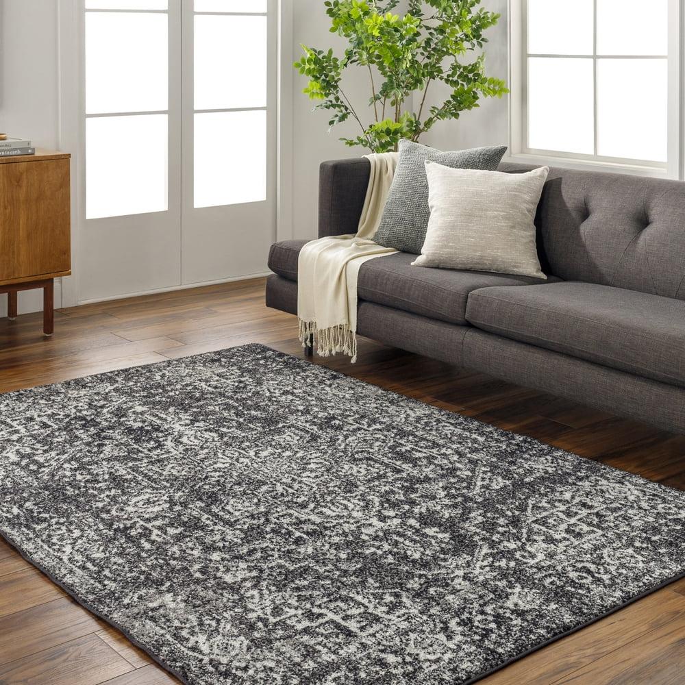 Livabliss Harput Vintage Medallion Area Rug,7'10" x 10'2",Charcoal