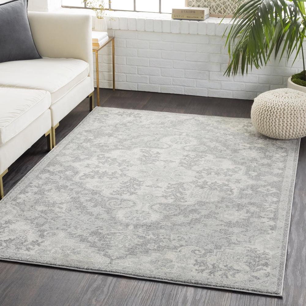 Livabliss Harput Vintage Medallion Area Rug,2' x 2'11",Dark Grey