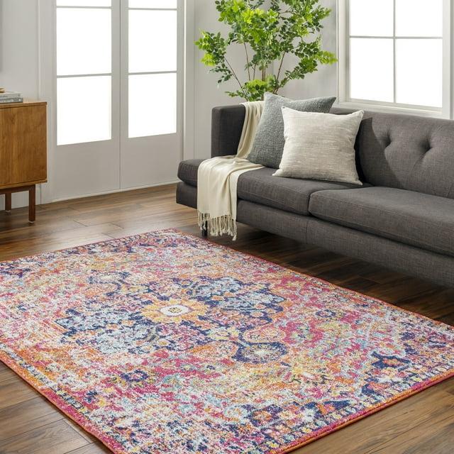 Livabliss 5'3"x7'3" Abby Traditional Rugs Teal: Medium Pile, Stain & Fade-Resistant, Indoor, Polypropylene