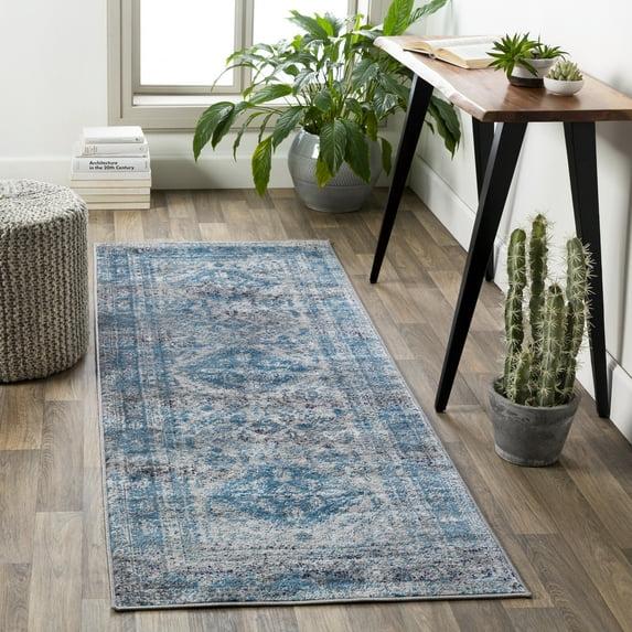 Livabliss 2'7"x7'3" Melissa Traditional Rugs Gray: Stain & Fade-Resistant Runner, Medium Pile, Indoor Use