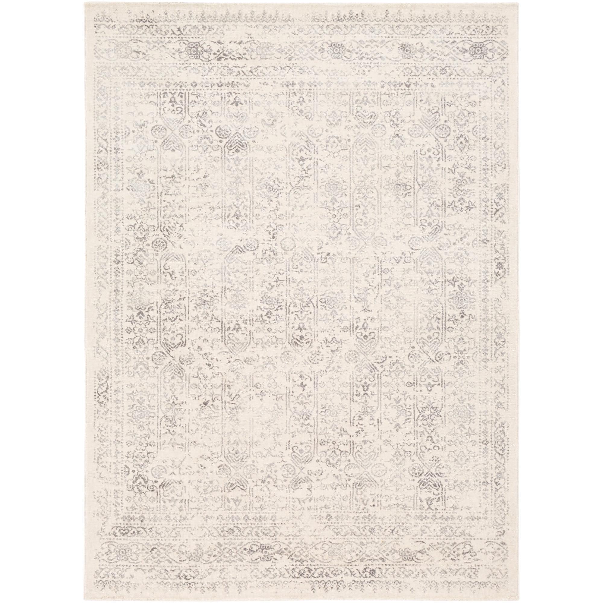 Eleganza Light Grey Trellis 5'3" x 7'1" Synthetic Area Rug