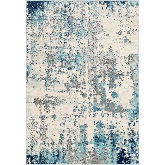 Livabliss 9'x12' High Plains Modern Rug Blue: Stain & Fade-Resistant, Medium Pile, Indoor, Abstract Pattern