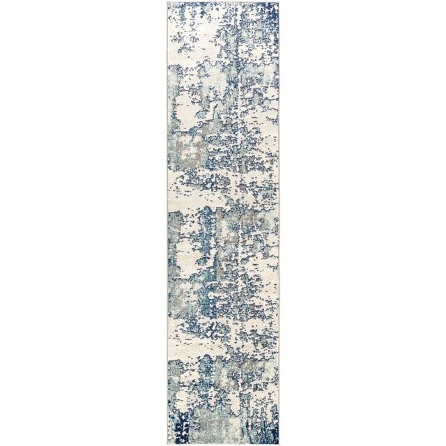Livabliss Sunderland Modern Abstract Runner Area Rug,2'7" x 10'3",Blue