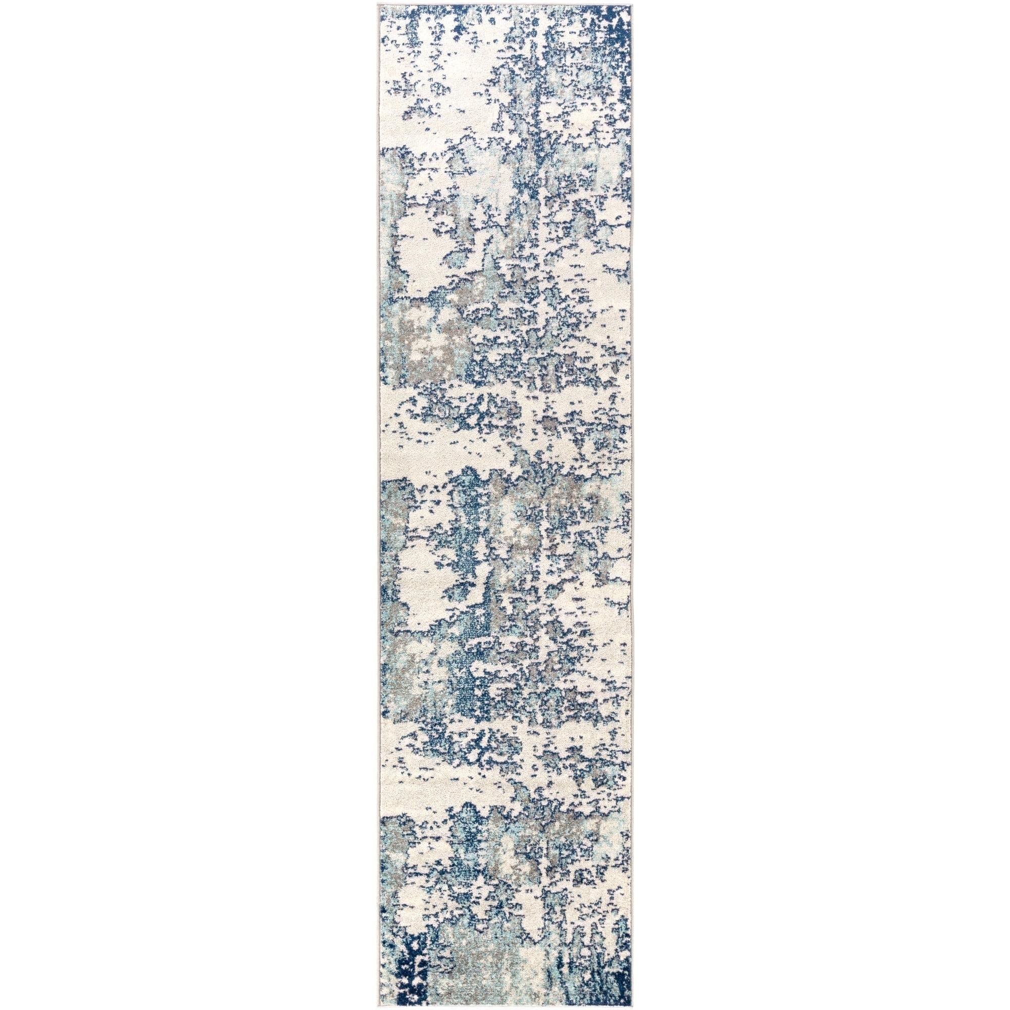 Livabliss Sunderland Modern Abstract Runner Area Rug,2'7" x 10'3",Blue