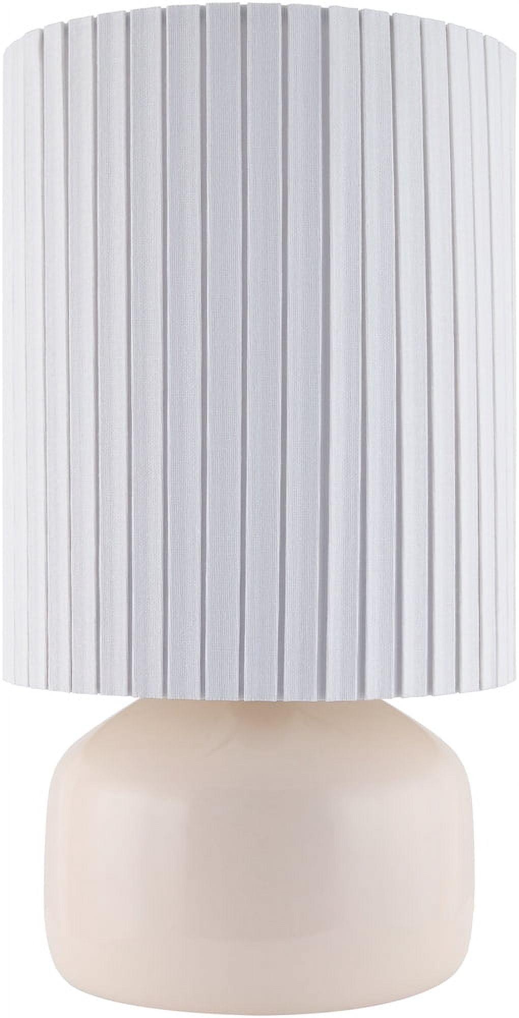 Livabliss Vadso Traditional Accent Table Lamp, 15-inch, Pink with Cream Shade