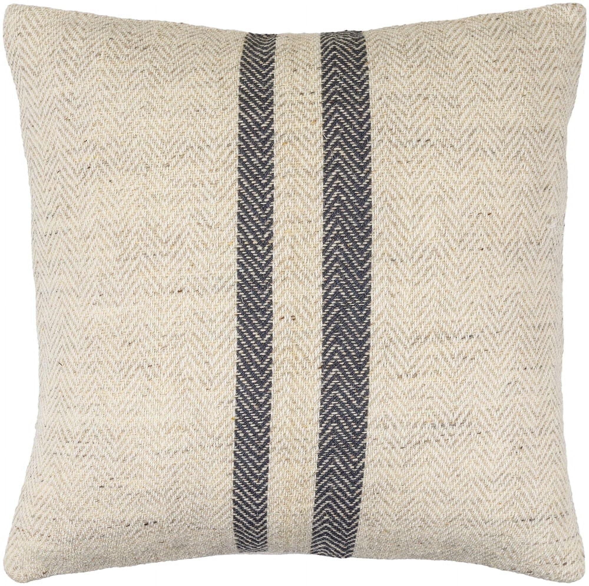 Becki Owens x Livabliss Brett Striped Wool Blend Reversible Throw Pillow