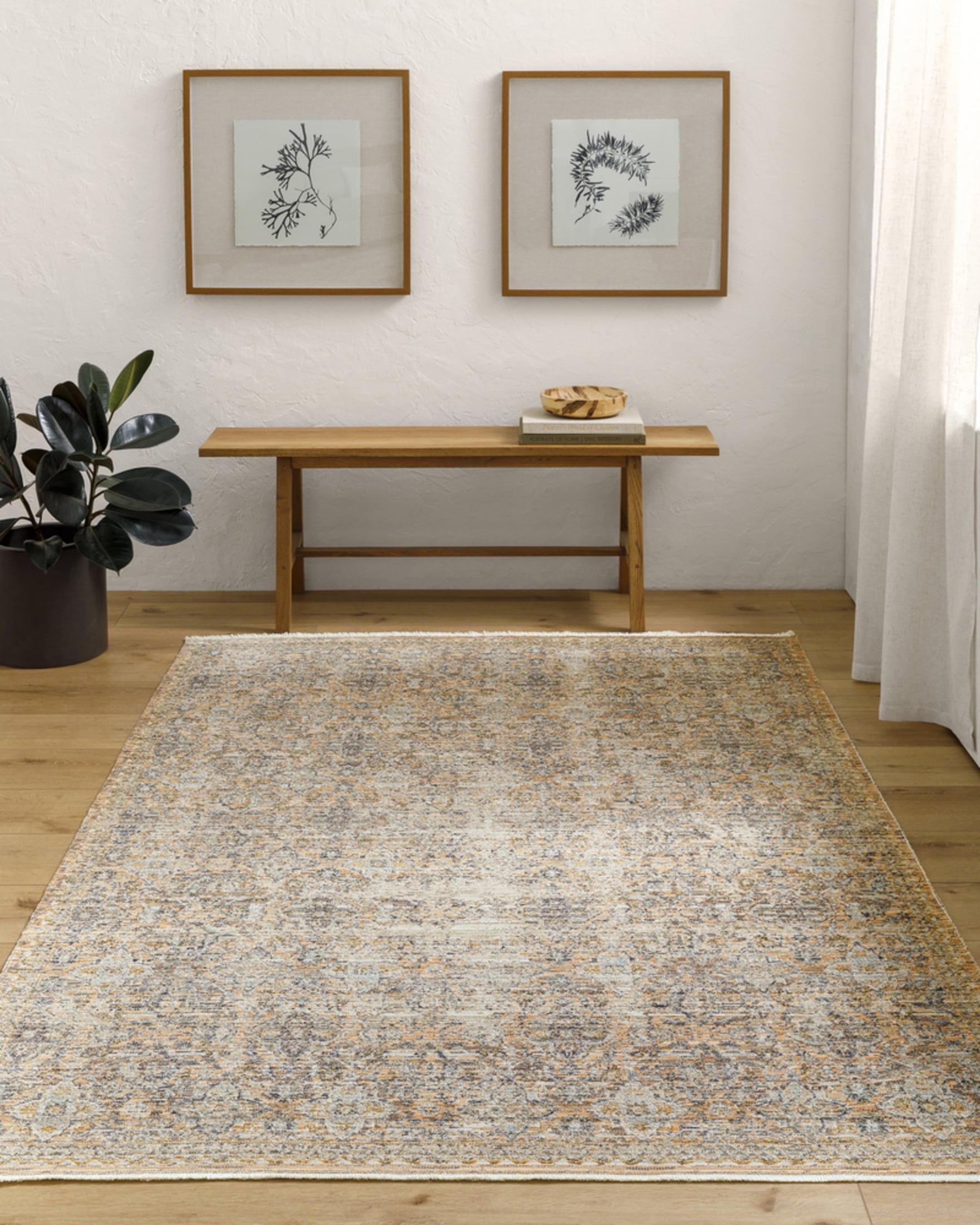 Livabliss x Becki Owens Ren Damask Washable Area Rug ,7'10" x 10',Faded Taupe