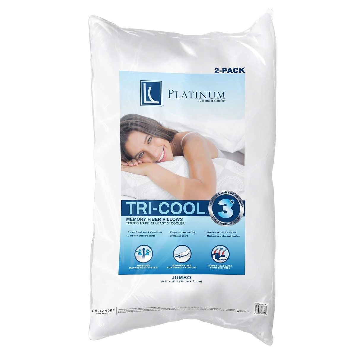 Live Comfortably Platinum Pillow, Jumbo (2 Pack)