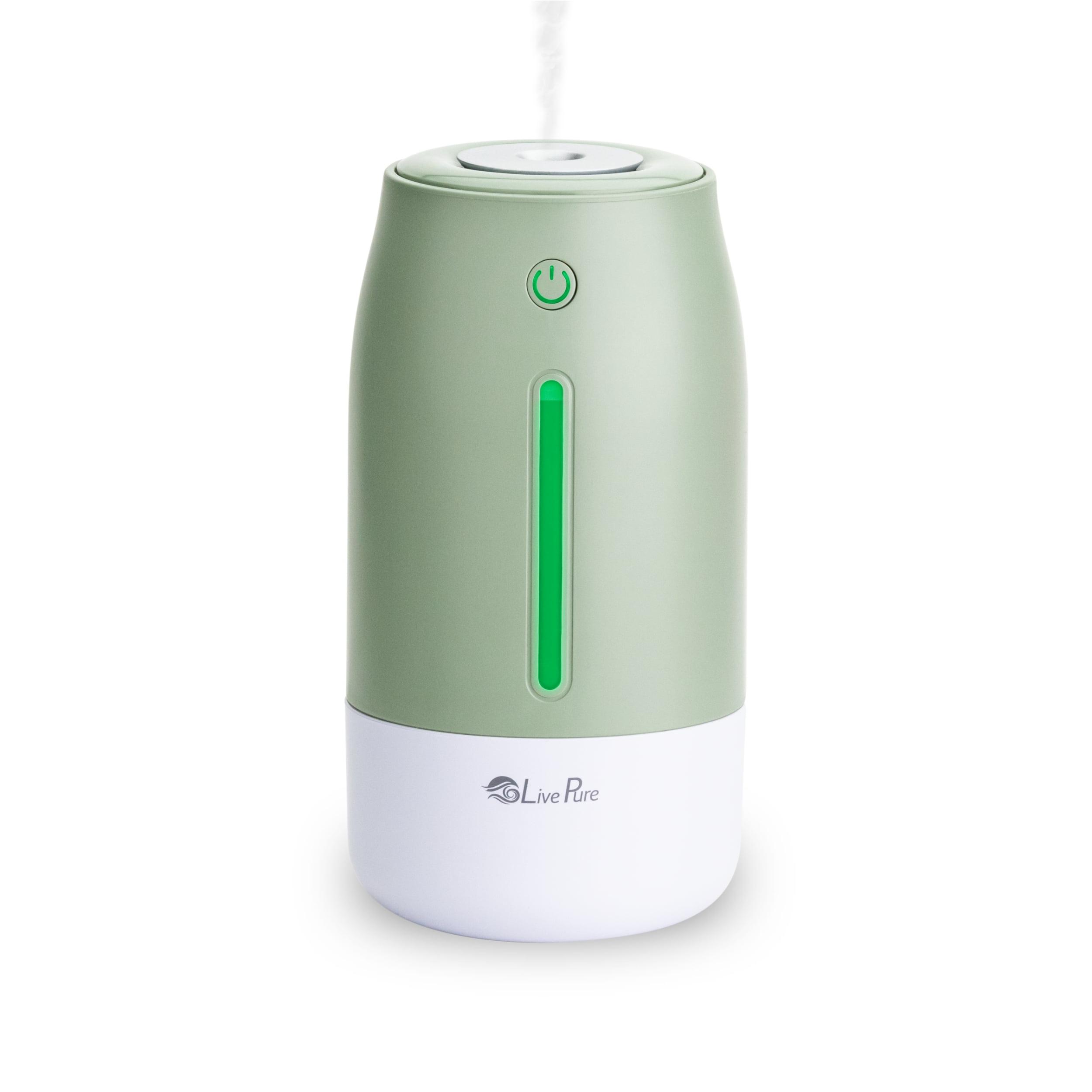 LivePure Aqua Glo Cool Mist Humidifiers for Bedroom. Small Humidifier for Babies, Nursery, Plants, Office. Ultrasonic Cool Mist Humidifier w/ Quiet