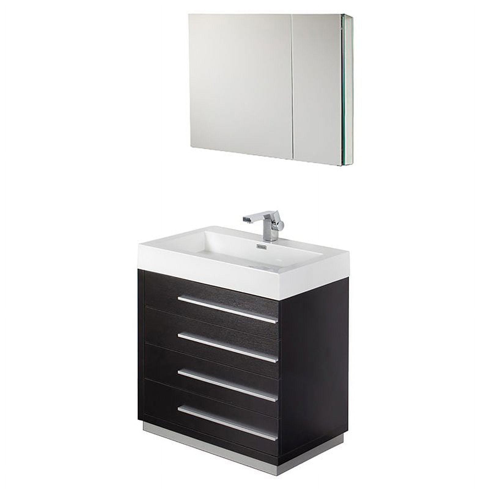 Livello 30"Black Bathroom Vanity & Medicine Cabinet