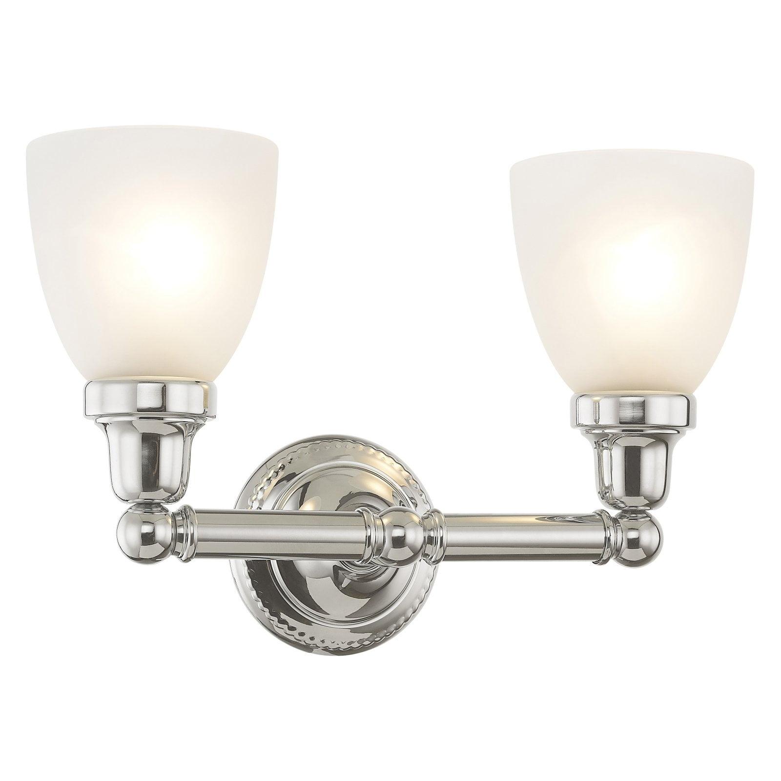 Polished Chrome 2-Light Vanity with Satin Opal Glass