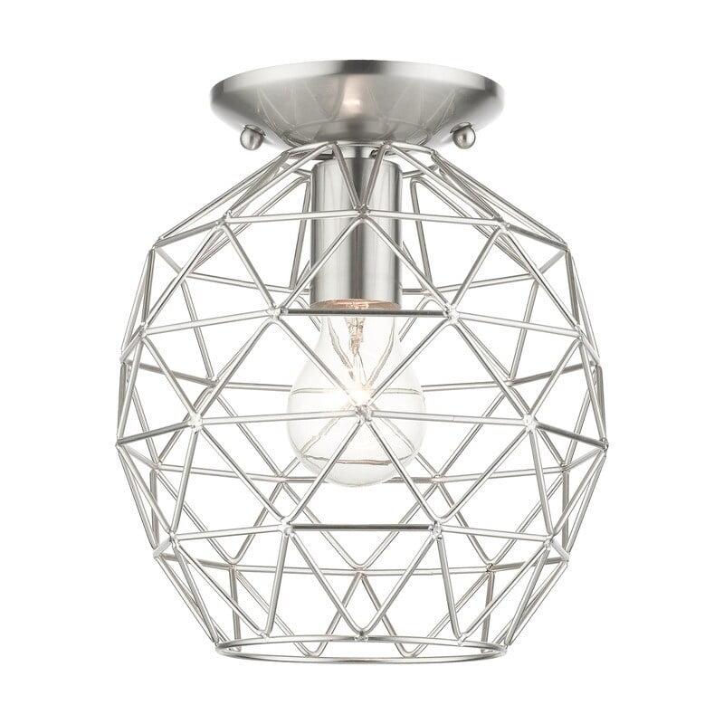 Livex Lighting Geometrix 1 - Light Flush Mount in  Brushed Nickel
