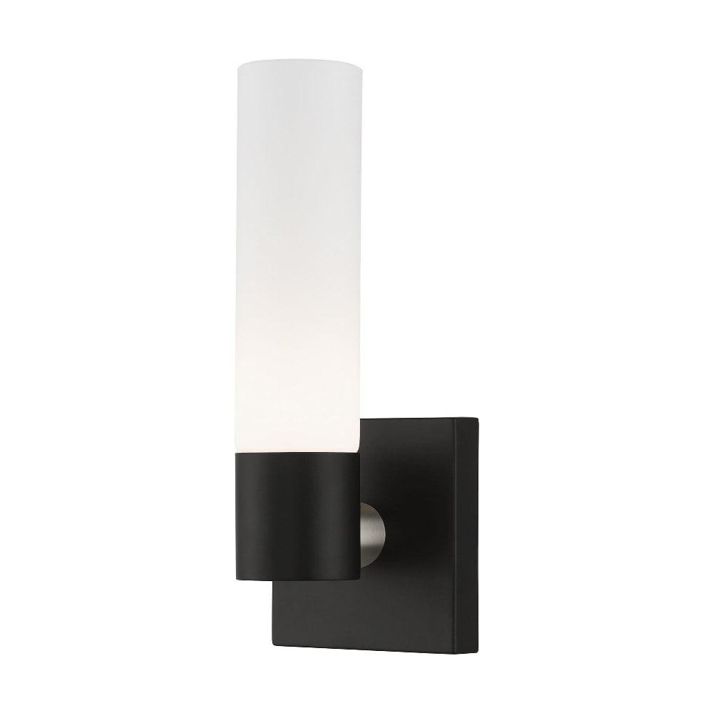 Livex Lighting 10101 Aero 1 Light 11" Tall Bathroom Sconce - Black with Brushed Nickel