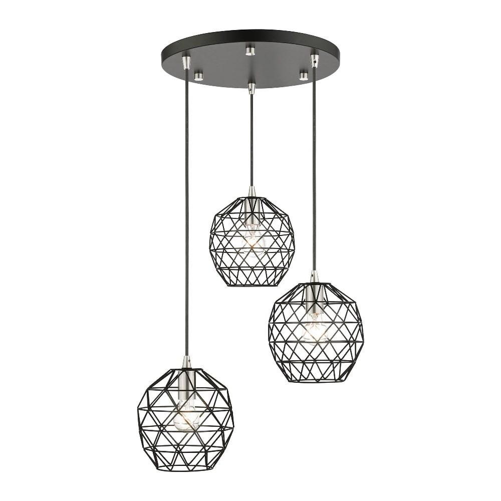 Livex Lighting Geometrix 3 - Light Pendant in  Black