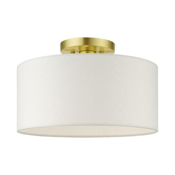 Livex Lighting Meridian 1 - Light Semi-Flush Mount in  Satin Brass