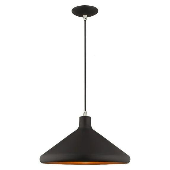 Livex Lighting Metal Shade 1 - Light Chandelier in  Black