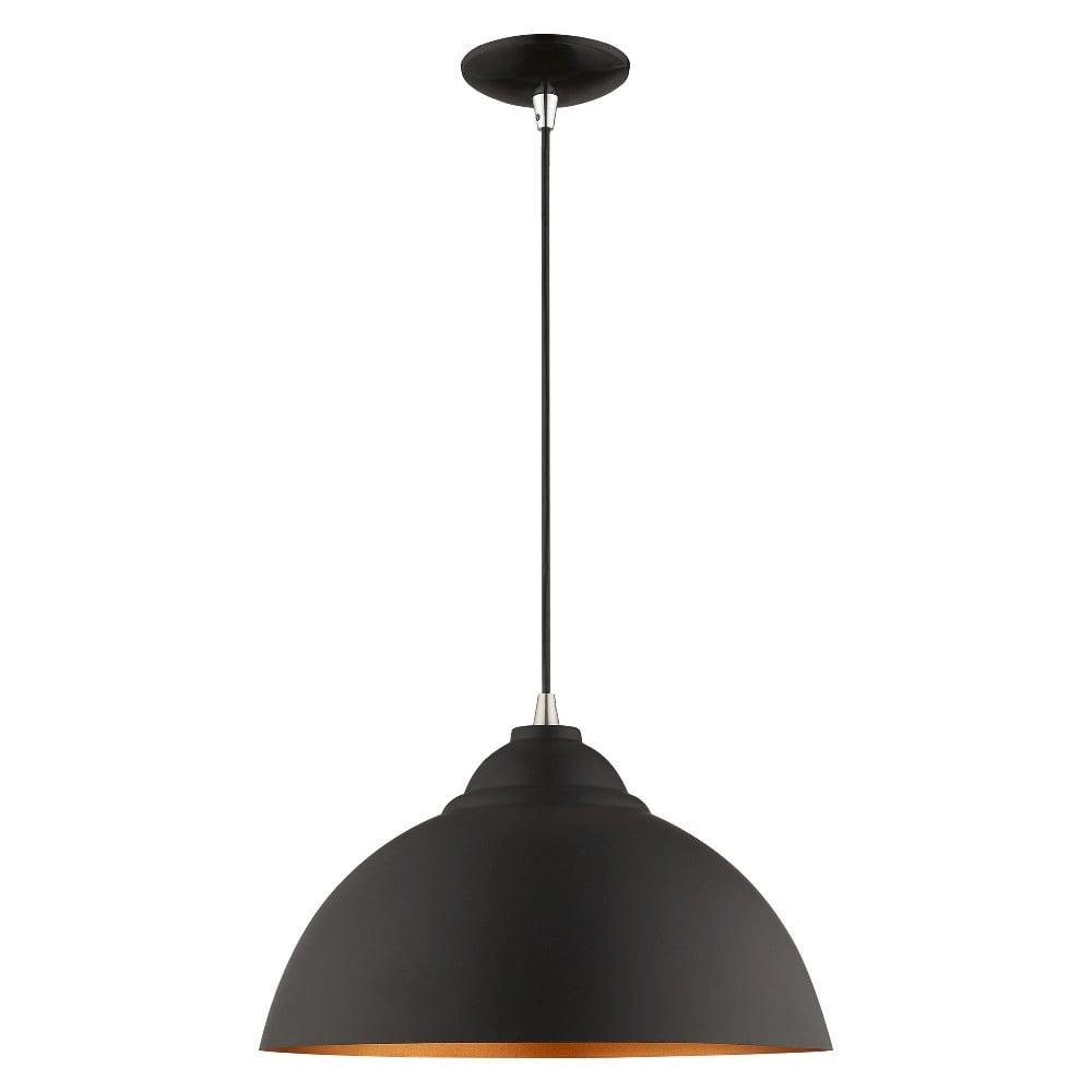 Livex Lighting Metal Shade 1 - Light Chandelier in  Black