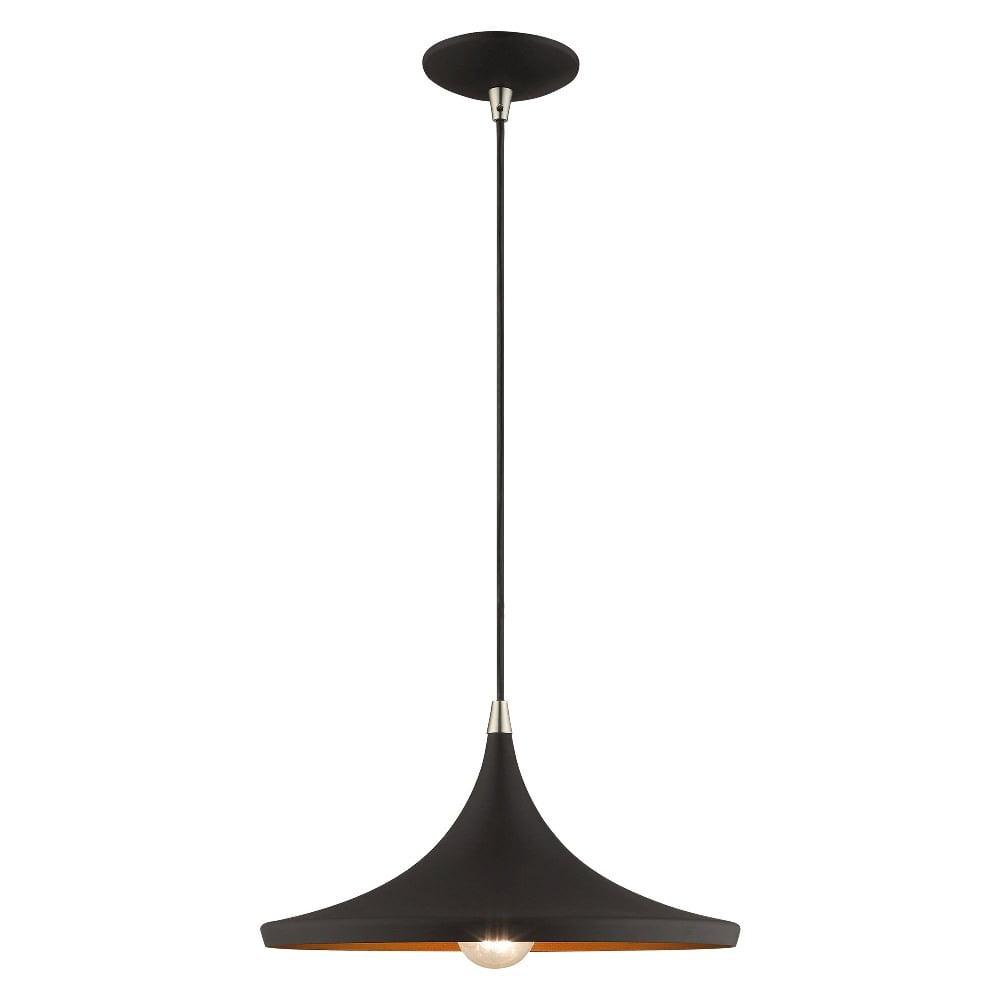 Livex Lighting Metal Shade 1 - Light Chandelier in  Black