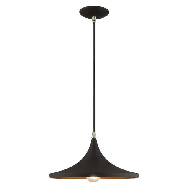 Livex Lighting Metal Shade 1 - Light Chandelier in  Black