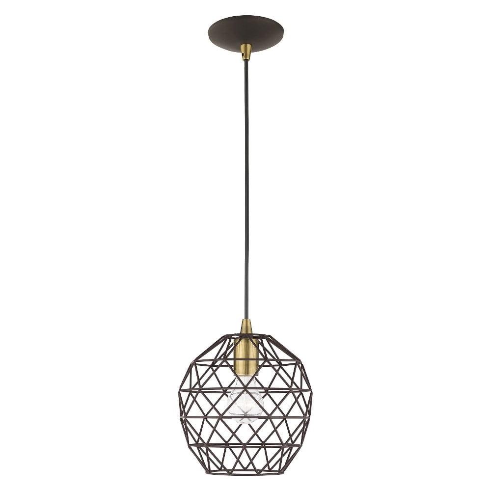 Livex Lighting Geometric Shade 1 - Light Pendant in  Bronze