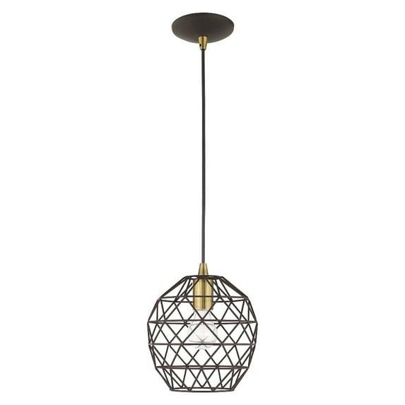 Livex Lighting Geometric Shade 1 - Light Pendant in  Bronze