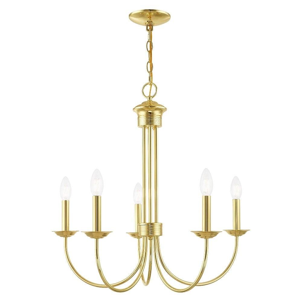 Livex Lighting Estate 5 - Light Chandelier in  Polished Brass