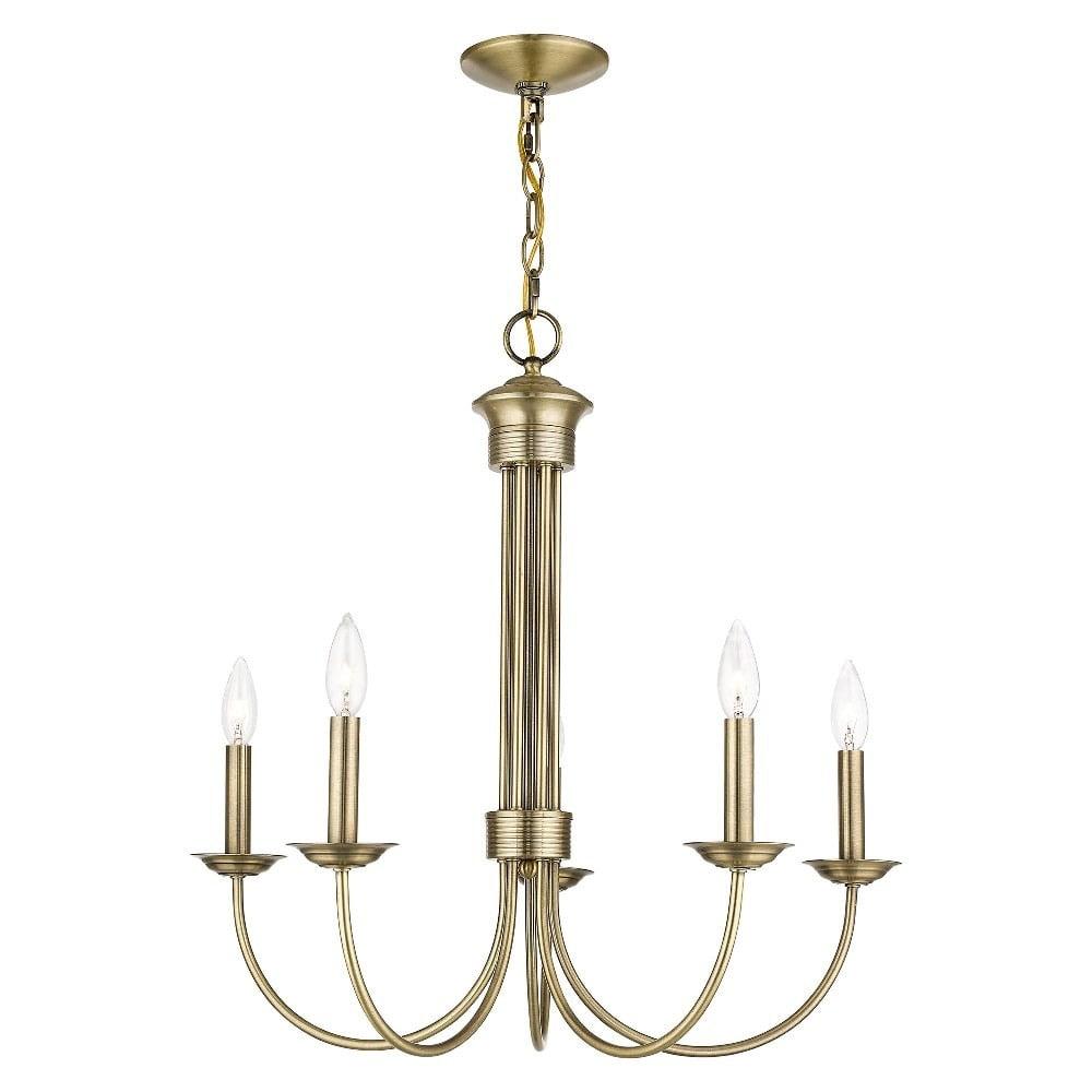 Livex Lighting Estate 5 - Light Chandelier in  Antique Brass