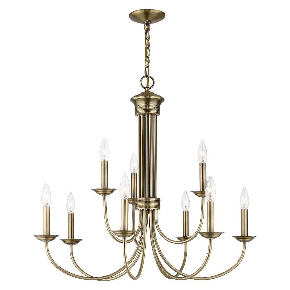 Livex Lighting Estate 9 - Light Chandelier in  Antique Brass