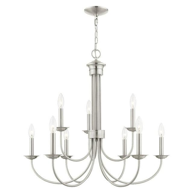 Livex Lighting Estate 9 - Light Chandelier in  Brushed Nickel