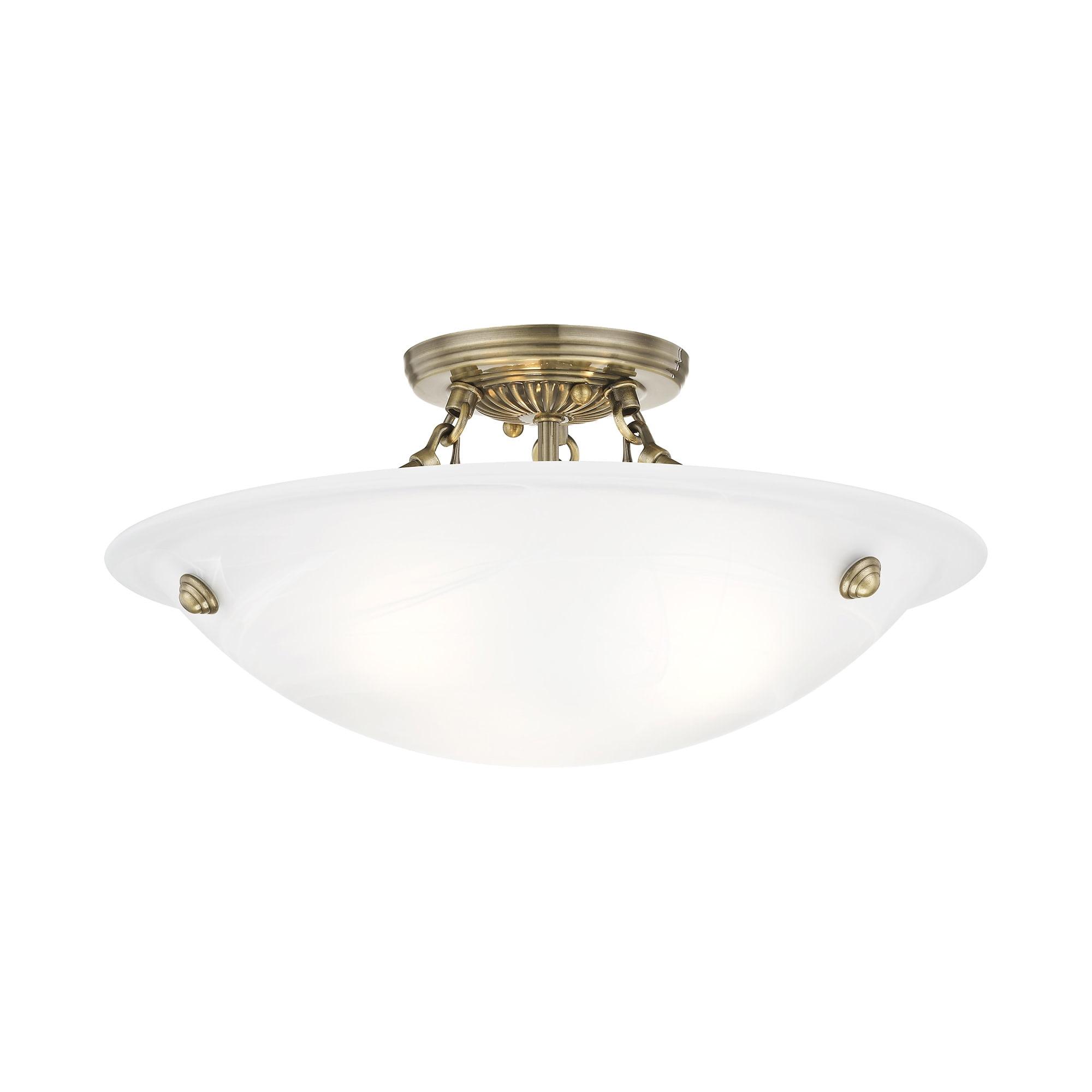 Livex Lighting Oasis 3 - Light Flush Mount in  Antique Brass