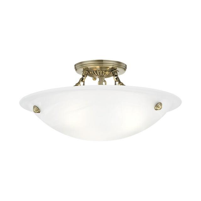 Livex Lighting Oasis 3 - Light Flush Mount in  Antique Brass