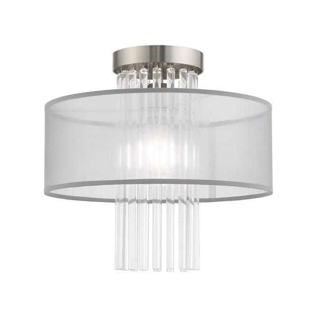 Livex Lighting Alexis 1 - Light Flush Mount in  Brushed Nickel